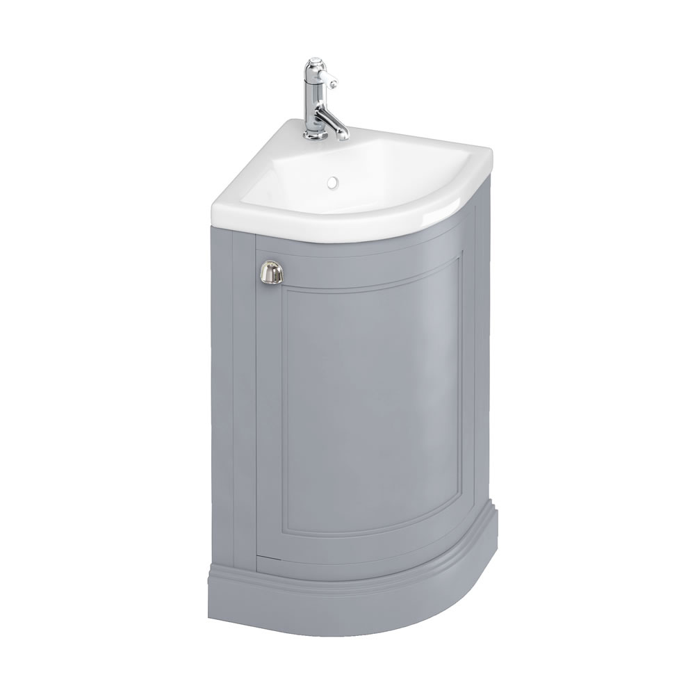 Freestanding 43cm Corner Vanity Unit - Classic Grey